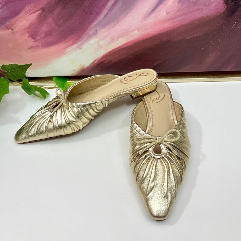 Sam Edelman Gold Mules - Picture 11 of 14